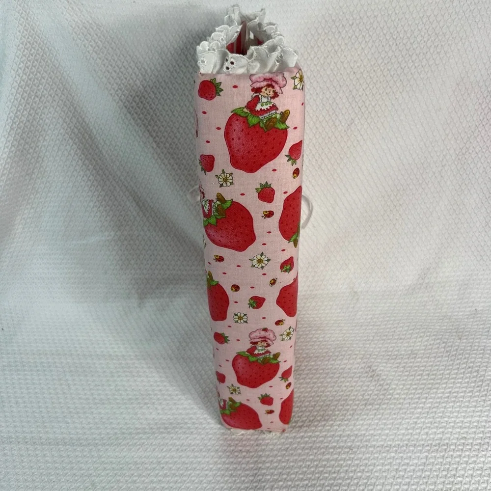 Handmade Strawberry Shortcake Fabric Photo Album 3-Ring Binder Eyelet Lace Pink